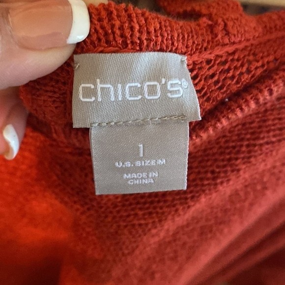 🍁Chicos | Rust/Burnt Orange Spring Sweater | Chico’s Size: 1 ( Medium) - Picture 3 of 6
